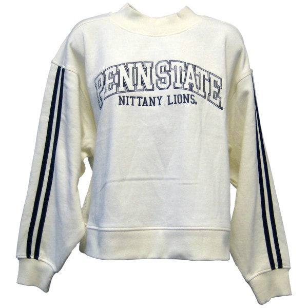 white women's mock neck sweatshirt with Penn State Nittany Lions
